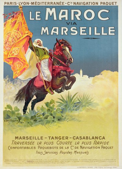 Morocco and Marseille poster, 1913 by Ernest Louis Lessieux